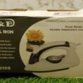 Travel steam iron retail box showing the foldable design