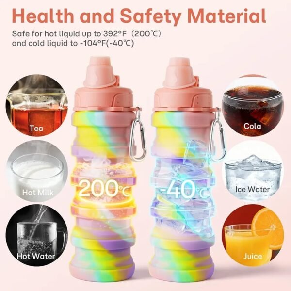 Collapsible bottle material safety and temperature poster