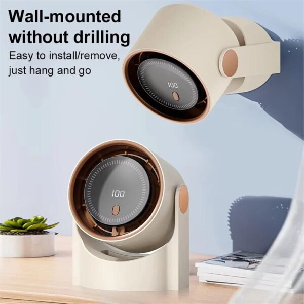 Wall mounted turbo fan without drilling shown in beige colour