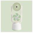 Double head spray mist fan in white with two round heads