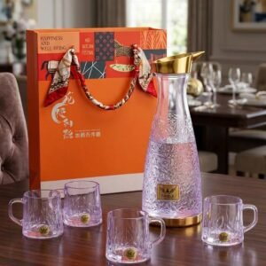 Luxury crystal drinkware set with decanter glasses and gift box
