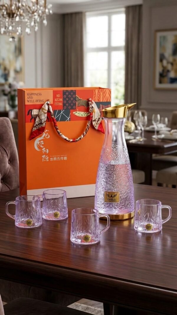 Luxury crystal drinkware set with decanter glasses and gift box