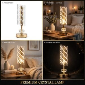 Mosaic crystal table lamp premium poster with room views