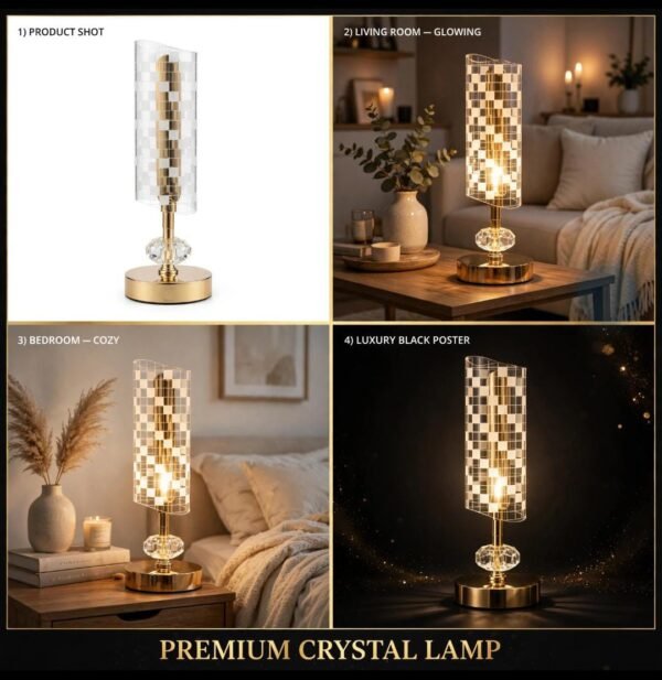 Mosaic crystal table lamp premium poster with room views