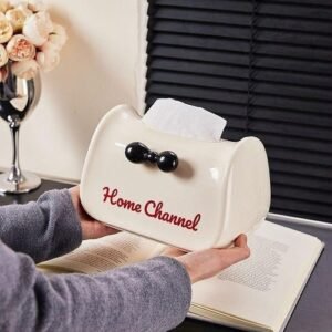 Home Channel Bow Tissue Box - Durable Design