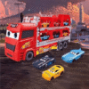 Racing Car Hauler Truck Toy Set - 18 Car Capacity Carrier Transporter with Mini Cars - image 1