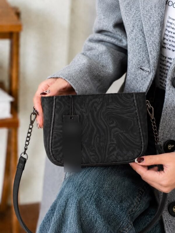 Marble Crossbody Bag for Women in Black - women hand bags in Pakistan at Al-Atabah PK