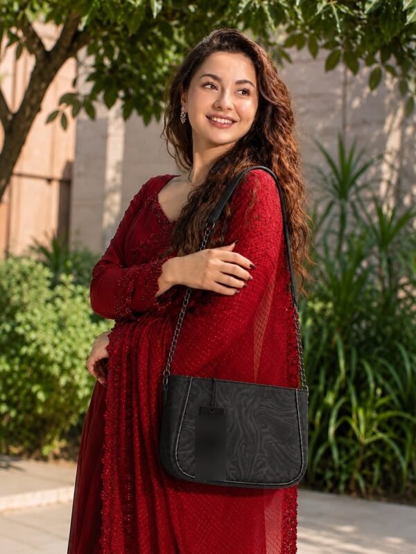 Marble Crossbody Bag for Women in Black - women hand bags in Pakistan at Al-Atabah PK