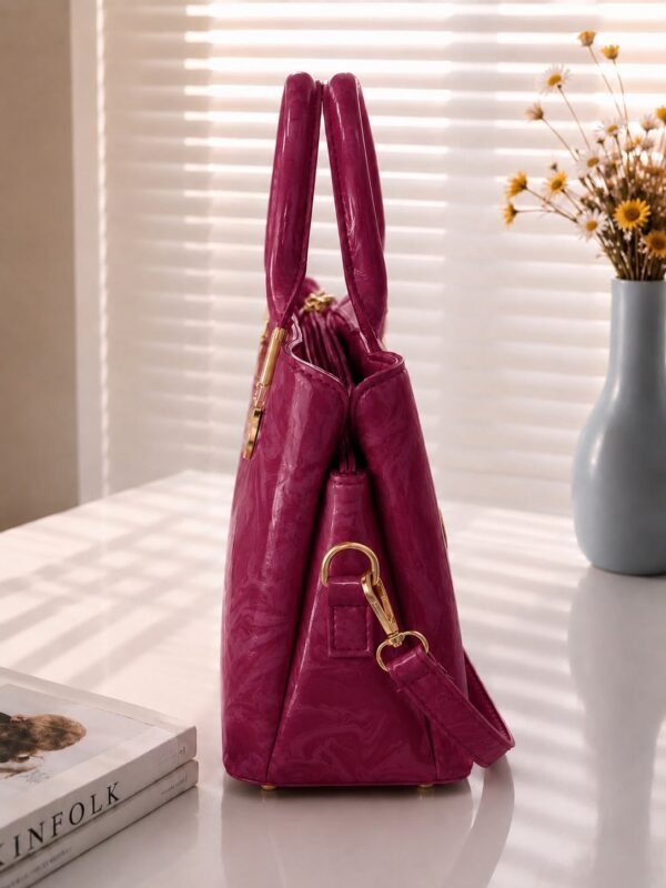 Marble Texture Hand Bag for Women in Maroon - women hand bags in Pakistan at Al-Atabah PK