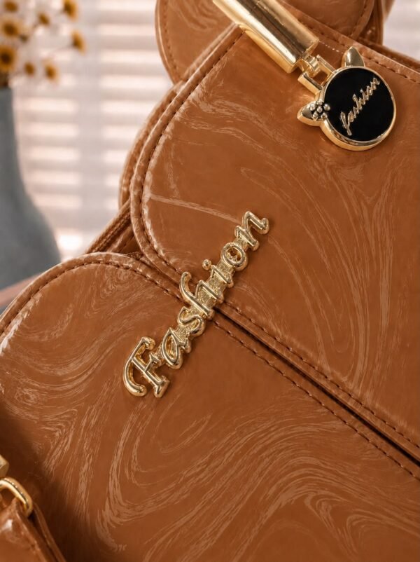 Marble Texture Hand Bag for Women in Camel Brown - women hand bags in Pakistan at Al-Atabah PK