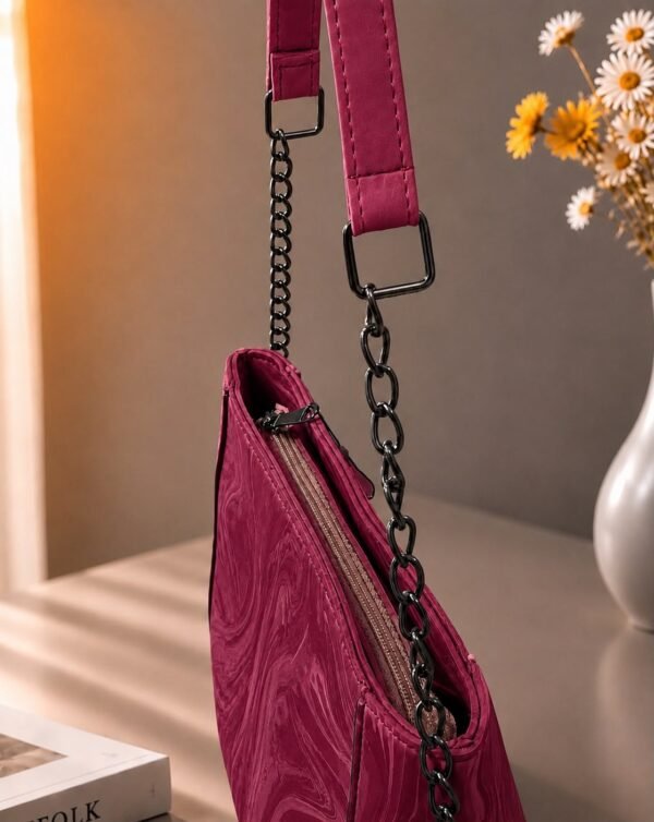 Marble Crossbody Bag for Women in Maroon - women hand bags in Pakistan at Al-Atabah PK
