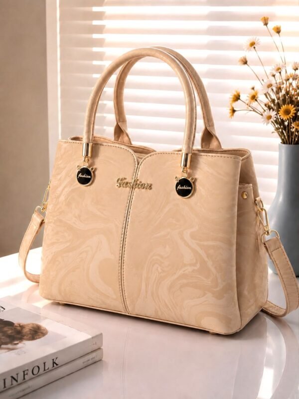Marble Texture Hand Bag for Women in Camel Brown - women hand bags in Pakistan at Al-Atabah PK