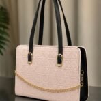 Quilted Chain Tote Bag for Women in Dove Grey - women hand bags in Pakistan at Al-Atabah PK