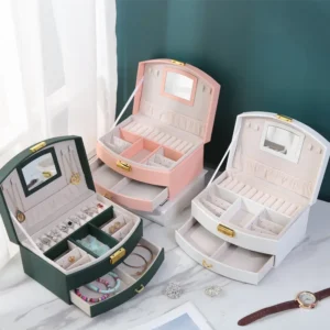 Jewelry Organizer Box with Mirror Jewelry Box Versatile Storage Box Bride Jewelry Organizer Box Travel Jewelry Box