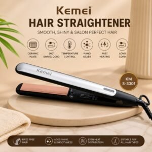 Advanced Hair Straightener KM S3301 for Sleek Shiny Hair Styling at Home