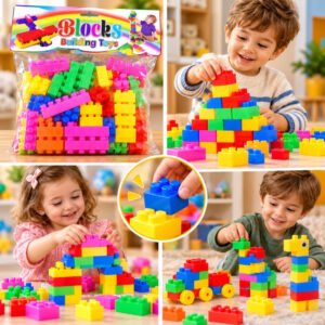 Kids Building Blocks Set Colorful Educational Construction Toy - for Home Use