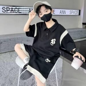 Kids Classy Collar Style Baggy Tracksuit Set - for Daily Wear