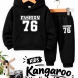 Kids FASHION 76 Kangaroo Hoodie & Trouser Set - black colourway photo 1