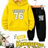 Kids FASHION 76 Kangaroo Hoodie & Trouser Set - yellow colourway photo 7
