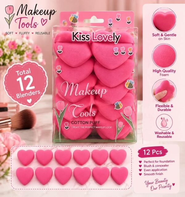 Heart Shape Makeup Cotton Puffs – picture 3 – Al-Atabah PK