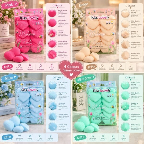 Heart Shape Makeup Cotton Puffs – picture 4 – Al-Atabah PK