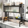 Large Capacity Carbon Steel Kitchen Accessories Storage Rack Dish Bowl Dishwashing Sink Draining Rack for Flip Cover Tab