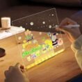 Light Message Board Clear Acrylic Whiteboard With 12 Colours Pens and Adjustable Folding Stand Bright Acrylic Dry Erase