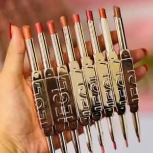 2-in-1 Lipstick and Lip Liner Set – 8 Piece Nude & Red Shades