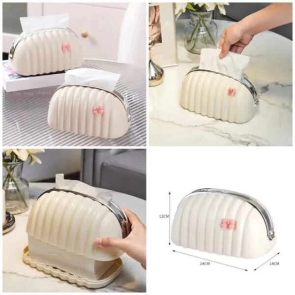 Luxury Tissue Box Desktop Organizer Shell Tissue Box Tissue Boxes For Home and Office Tissue Paper Holder - High Quality