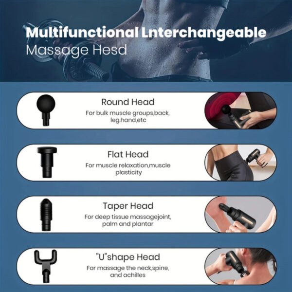 Massage Gun 5 in 1 Multi-purpose Electric Full Body Massage Equipment Set for Deep Tissue Relief Full Body Relaxation 6
