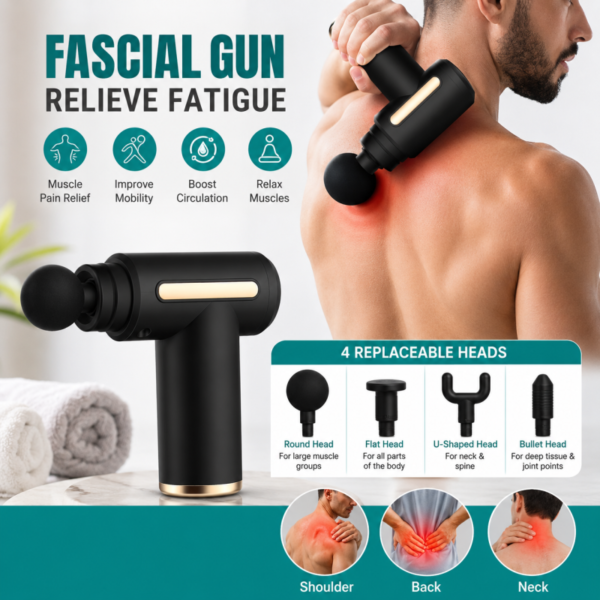 Massage Gun 5 in 1 Multi-purpose Electric Full Body Massage Equipment Set for Deep Tissue Relief Full Body Relaxation 6
