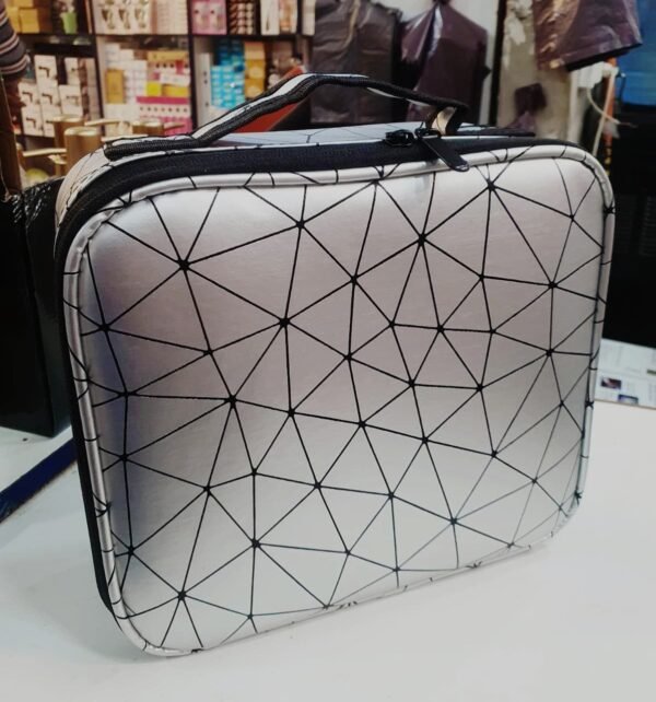 Matrix Diamond Pu Big Cosmetic Bag Travel Makeup Pouch Cosmetic Organizer