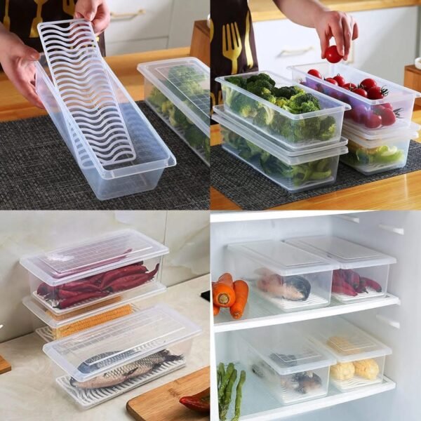 Meat Storage Container With Removable Drain Plate And Lid - with Cash on Delivery