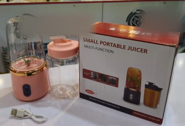Rechargeable juicer blender set with spare bottle and USB cable