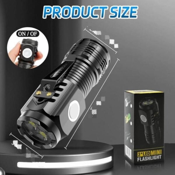 Mini LED flashlight size and design details