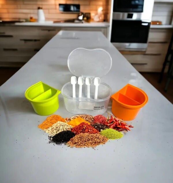 Mehak Masala Box Four Partition With Four Spoons - Durable Design