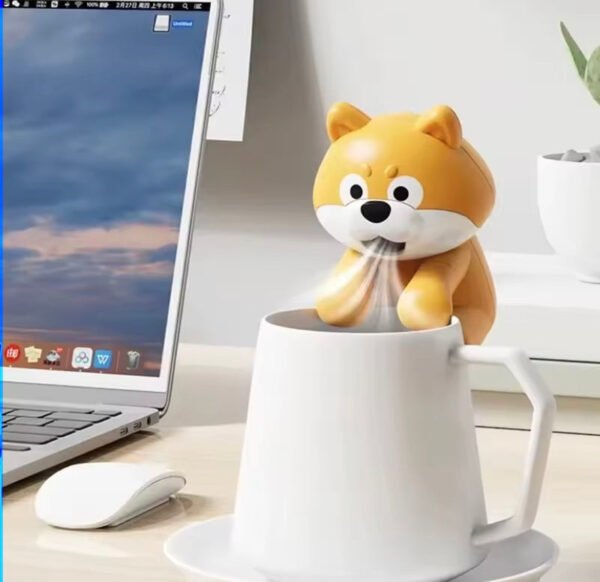 Cute Puppy Mini Cooling Fan – Portable Desktop Fan for Home & Office