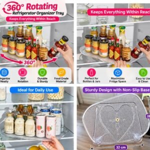 360° Rotating Refrigerator Organizer Tray – Turntable Storage for Bottles & Jars
