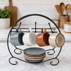 Metal Glass & Plate Stand - Durable Design