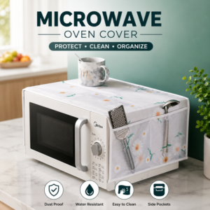 Microwave Oven Dust Cover with Side Pockets Premium quality