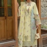 Embroidered Lawn 3-Piece Unstitched Suit for Women - Lemon Yellow Floral - view 1