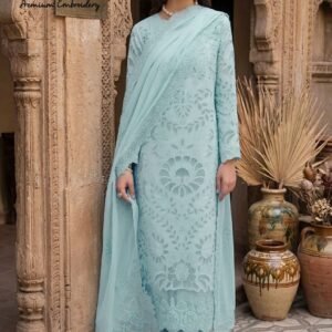 Luxury Embroidered Lawn 3-Piece Unstitched Suit for Women - Ornate Festive - view 1