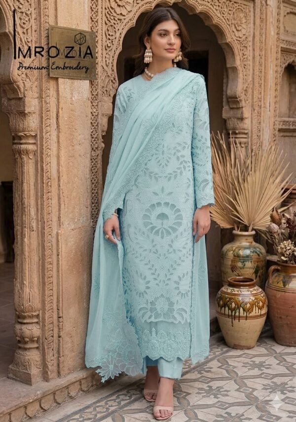 Luxury Embroidered Lawn 3-Piece Unstitched Suit for Women - Ornate Festive - view 1