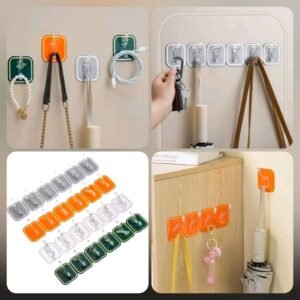 Modern Design Self-adhesive 6 Hook Stripe (Random Colours) - Online in Pakistan