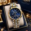 Men's Chronograph-Style Chain Watch - Multi-Dial Face