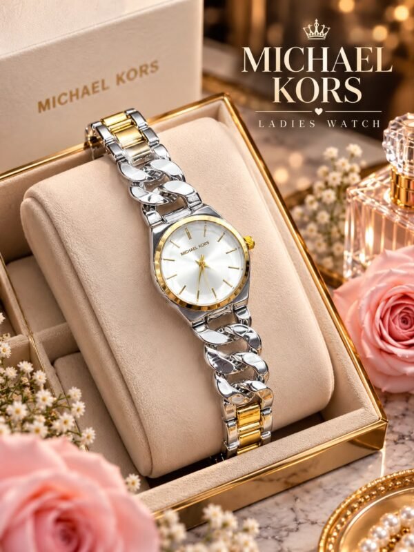 Ladies Interlocking Chain Watch - Gold, Rose Gold & Silver - photo 3
