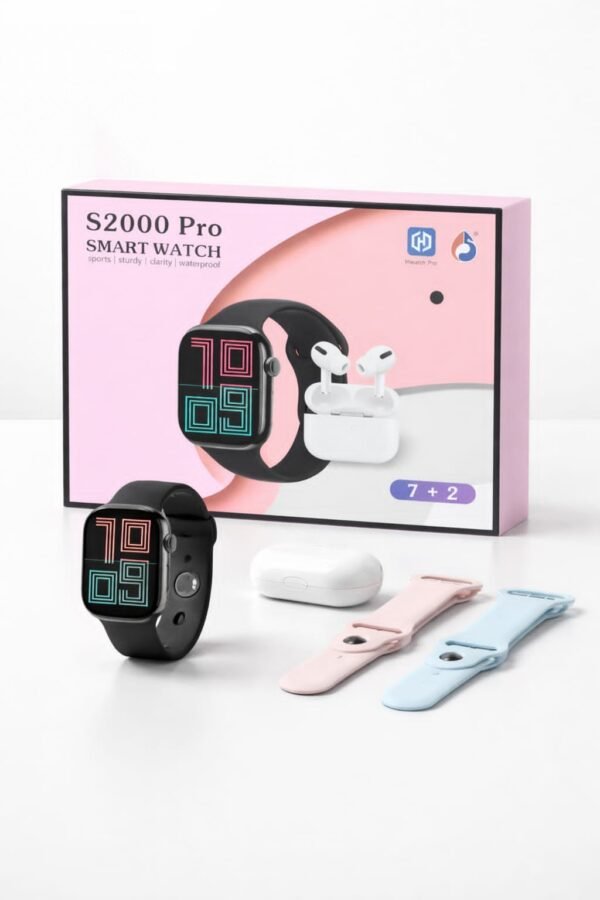 S2000 Pro Smart Watch 7+2 Combo Set with Earbuds & 7 Straps - photo 2