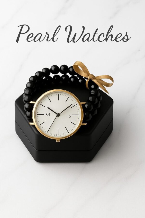 Ladies Pearl Strap Watch - Double-Layer Beaded Bracelet - photo 2