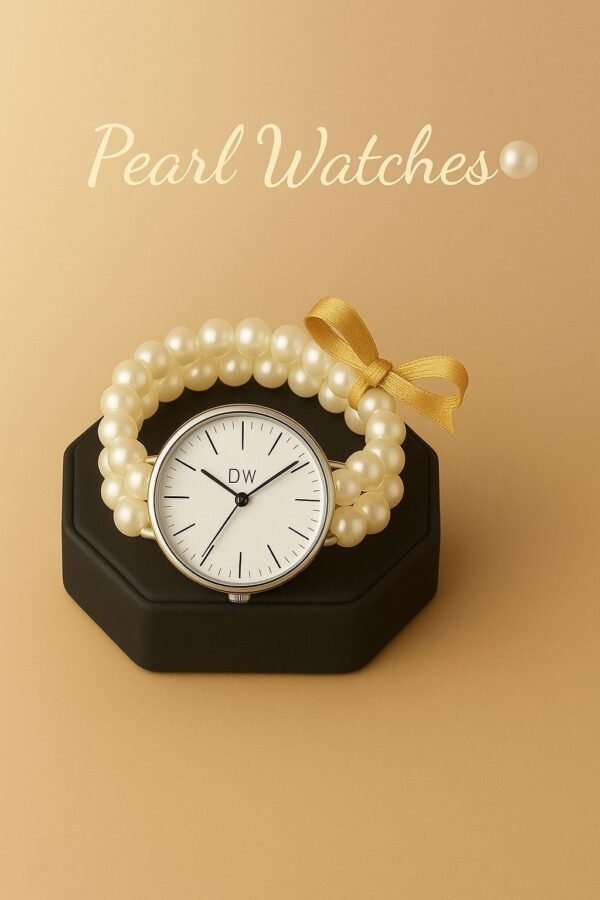 Ladies Pearl Strap Watch - Double-Layer Beaded Bracelet - photo 3