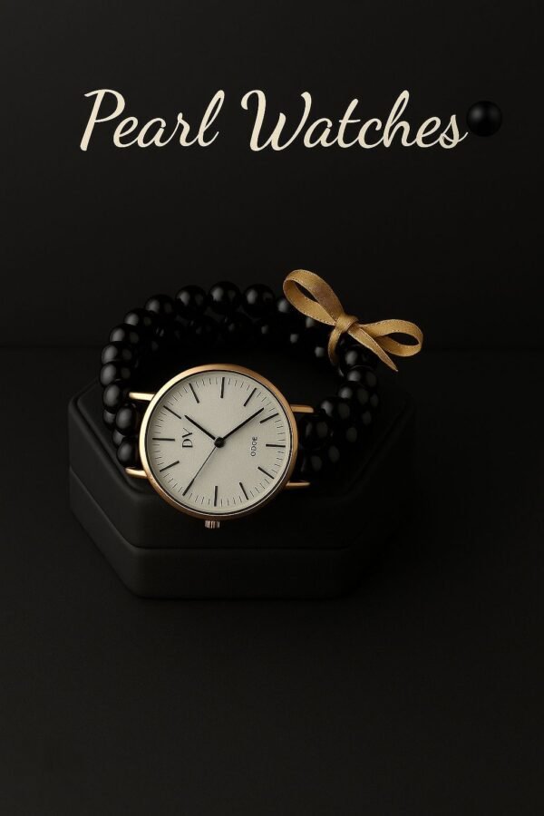 Ladies Pearl Strap Watch - Double-Layer Beaded Bracelet - photo 4